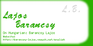 lajos barancsy business card